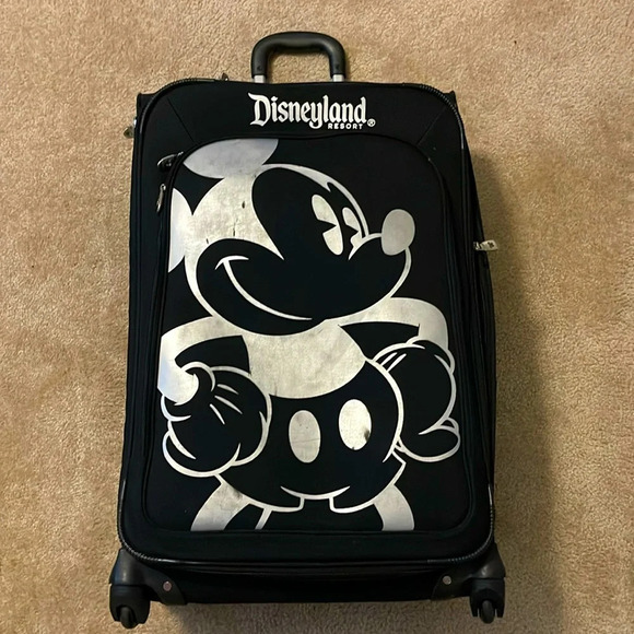 Disney Other - Disney Rolling Luggage - Mickey Mouse Design - Black and White - 28"